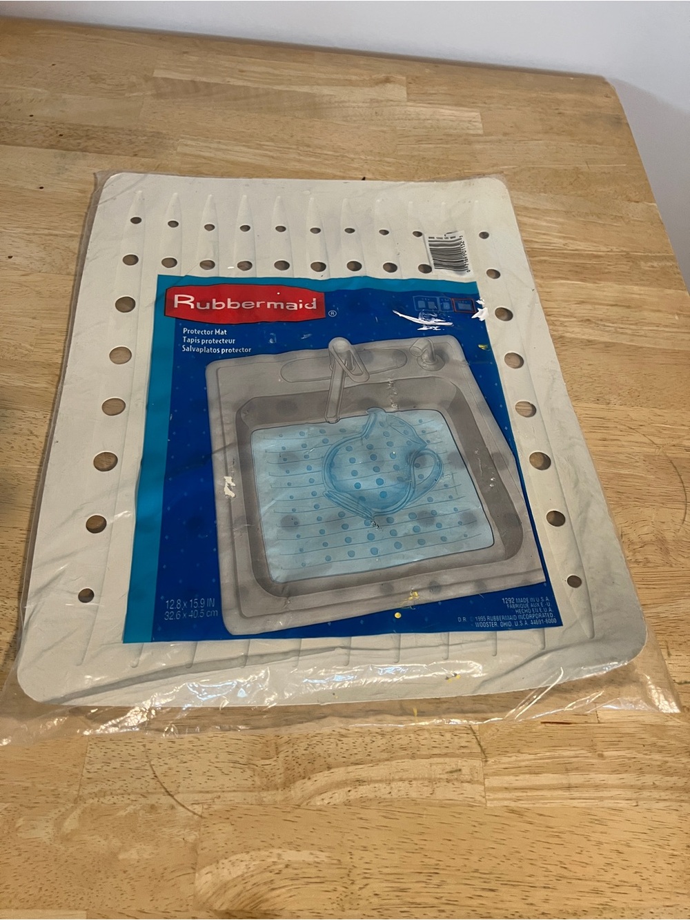 NEW Rubbermaid Kitchen Sink Dish Protector 1292 Mat White vintage discontinued